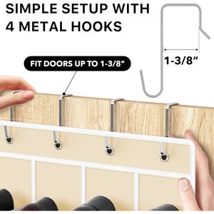 24 Pocket Over The Door <b>Shoe</b> Organizer Beige Hanging <b>Storage</b> For <b>Shoes</b> Behind Door Wall Mount - Product Image 4