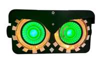 2 pièces Éclairage de scène pour DJ : Projecteurs Cob Blinder à 2 faisceaux, Projecteurs PAR LED pour public, Barres de lumière à effet matriciel avec anneau Aura blanc chaud et RGB