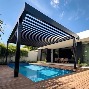 <span class=keywords><strong>Pergola</strong></span> moderne en aluminium avec toit rigide imperméable, double toit, <span class=keywords><strong>rideaux</strong></span> et moustiquaire <span class=keywords><strong>pour</strong></span> jardin et terrasse - Product Image 2