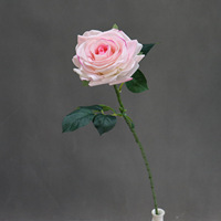 Rose artificielle en gros, toucher humide et réaliste, tige unique, pour mariage, décoration maison et fête