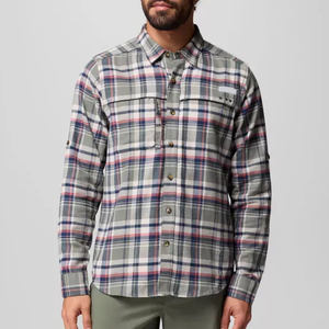 Chemise de pêche en denim à col ouvert avec logo Rashguard, protection SPF 50, style Western Fisherman, queue de poisson, masque intégré, boutons sur le dos - Product Image 1