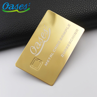 Expédition rapide personnalisée gravable au laser carte de crédit vierge en métal doré 24k cartes de débit en métal cartes de visite de taille