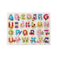 Детские развивающие буквы Монтессори Zhorya для раннего обучения, 3D Деревянный алфавит, пазл
