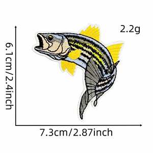 Parches Bordados Termoadhesivos para Entusiastas de la Pesca: Tiburón, Lubina, Atún - Product Image 6