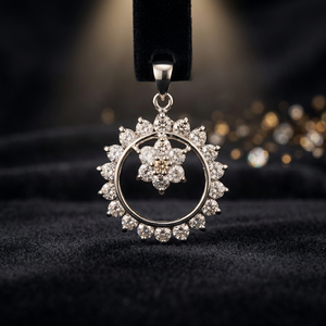 Colgante de circonita brillante redondo de girasol plateado de alta calidad, superventas, para mujer, joyería con gemas, ideal para fiestas, venta al por mayor, tu elección. - Product Image 3