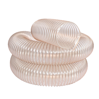 Tuyau d'aspiration flexible transparent en PU de 4 pouces pour le drainage, la ventilation et l'élimination des poussières industrielles.