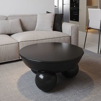 Table basse circulaire convertible minimaliste moderne, luxe haut de gamme, hauteur réglable, rangement, bois noir, pour salon