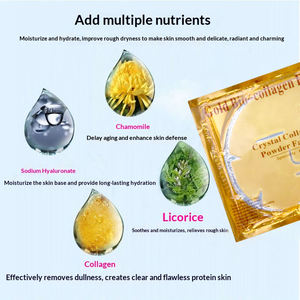 Masques Faciaux au Collagène Nouveau Design Hydratants 24K Doré Luxe <span class=keywords><strong>Masque</strong></span> Visage Femme au Collagène Blanchissant Hydrogel - Product Image 4