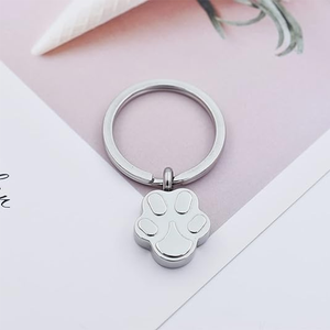Gantungan Kunci Urn Kremasi Jejak Kaki Perak dari Baja Anti Karat untuk Abu Kucing Anjing, Kenang-kenangan Peringatan untuk Hadiah Pesta - Product Image 2