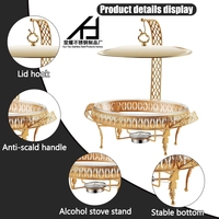 Chauffe-Plat Ovale de Luxe en Acier Inoxydable Doré avec Couvercle Suspendu pour Buffet et Fêtes – Fournitures Hôtelières de Haute Qualité
