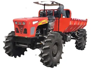 Palm Garden Four-Wheel Articulated Transport Tractor and Scissor Lift Palm Oil Tractor