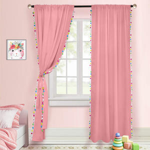 Tenda moderna per bambini <span class=keywords><strong>con</strong></span> <span class=keywords><strong>palline</strong></span> colorate, <span class=keywords><strong>tende</strong></span> oscuranti per bambini in tinta unita per camera da letto - Product Image 1