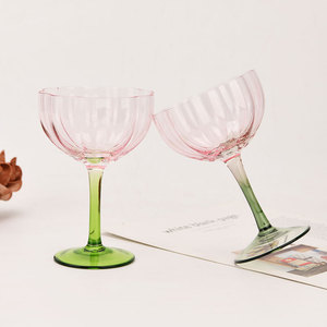 Copa de champán de pétalos, copa de vino de Color <span class=keywords><strong>rosa</strong></span>, jugo, postre, batido, copa de cristal para restaurante, copa de martini, Copa transparente - Product Image 5