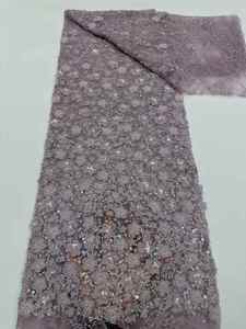 Tissu de dentelle en tulle à fleurs 3D marron <span class=keywords><strong>café</strong></span>, orné de strass et de perles, pour robe de mariée, robe de soirée ou robe de demoiselle d'honneur - Product Image 5
