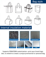 Sac isotherme imperméable non tissé avec doublure en aluminium pour la livraison de repas de restaurant
