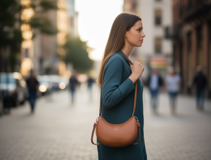 Borsa a Tracolla in Vera Pelle da Donna con Chiusura a Cerniera Stile Minimalista per Tutte le Stagioni - Product Image 2