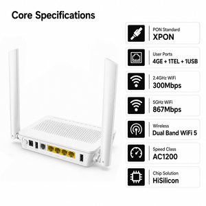 Second-hand dual-band WIFI5-frequency optical modems EG8145V5 12light new XPON 2.4&5G AC1200 ONU <b>Router</b> OMCI/TR069 FTTR/FTTX - Product Image 5
