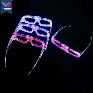 T-Worthy Promotion Halloween LED Lunettes <span class=keywords><strong>En</strong></span> Plastique EL Fil Fête Lumière Jouets Glowing Christmas Rave Rave Personnalisé Noël - Product Image 5