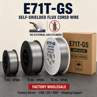 Fil de soudage MIG sans gaz E71T-GS à âme de flux 1,2 mm 0,8 mm 1 kg, fil de soudage MIG auto-étanche à âme de flux, fournisseurs d'usine