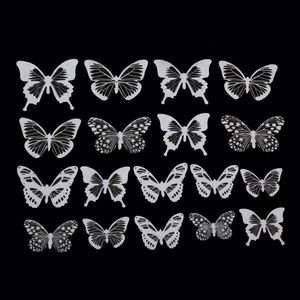 18 Piezas de Mariposas 3D Blancas y Negras, Adhesivos de Pared Huecos de PVC, Adhesivos Creativos para Decoración del Hogar y Fotografía - Product Image 6