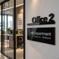 Panneau signalétique professionnel pour bureau d'entreprise, avec numéro, logo et signalétique de marque, résistant aux intempéries IP65, à suspendre