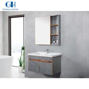 Modern bathroom vanitys cabinets stainless steel single basin wall mount Eine badezimmerschrank in der wohnung