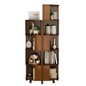 <b>Corner</b> Shelf Wood Bookcase Modern Design Space Saving Freestanding Living Room Storage <b>Cabinet</b> - Product Image 5