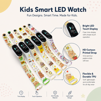 Montre numérique LED Kawaii pour enfants, bracelet en TPU imprimé de dessins animés, écran tactile, montre-bracelet électronique de sport pour garçons et filles, cadeau de Noël