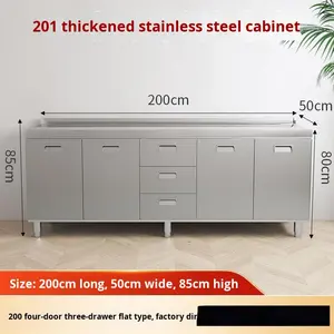 ตู้ครัวสแตนเลส 304 ทั้งหมด ติดตั้งฟรี ตู้เก็บของ<span class=keywords><strong>เตา</strong></span>แบบหนา ตู้ข้างเตาแบบเรียบง่าย รวมอยู่ในตัวเดียว - Product Image 6