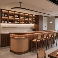 Comptoir de réception moderne en bois massif français, utilisation commerciale, comptoir de caisse de restaurant, bar, café, bureau, réception Yimutang