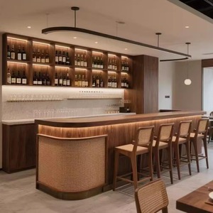 Comptoir de réception moderne en bois massif français, utilisation commerciale, comptoir de <span class=keywords><strong>caisse</strong></span> de restaurant, bar, café, bureau, réception Yimutang - Product Image 5