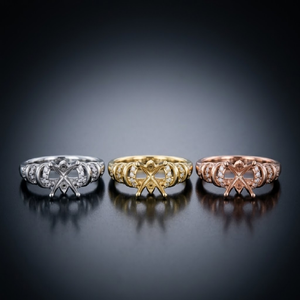 Anillo de Compromiso Semimontado de Oro Blanco de 18K con Diamantes Naturales Entrelazados y Banda Calada de 0.50ct con Corte Brillante para Mujer - Product Image 5