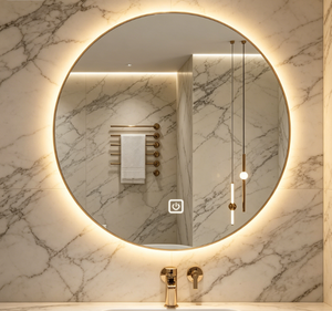 Frameless Backlit LED Glass Anti-Fog Smart Bath <b>Vanity</b> Mirror Touch Switch Wall-Mounted Round Bathroom <b>Makeup</b> Mirror - Product Image 6