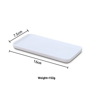 Plateau à bijoux rectangulaire en céramique blanche moderne, gobelet à gargarisme, rangement de salle de bain, toilettes, pour plateau à gâteau et plateau à sushi - Product Image 2