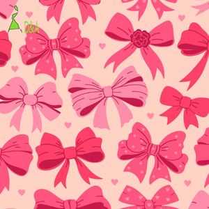 Tissu en coton <span class=keywords><strong>Liberty</strong></span> 80s peigné biologique personnalisé, tissé uni, imprimé numériquement, 100% coton, motif nœuds roses et rubans, pour vêtements - Product Image 5