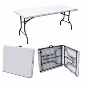 Table-<span class=keywords><strong>banc</strong></span> pliant rectangulaire en plastique blanc de 6 pieds, réglable, étanche, pour hôpital, cour, camping, salle à manger, usage industriel - Vente en gros - Product Image 6