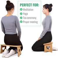 Banc de méditation pliable en bambou Combohome avec banc de méditation à genoux, tabouret à genoux