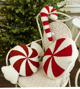 Cross-border <b>Christmas</b> Decorative Candy <b>Pillow</b> Cane-Shaped Red White Stripes European Style Sofa Cushion Bedroom Backrest <b>Pillow</b> - Product Image 6