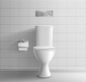 Ne rien rincer sauf le papier toilette signe salle de bain ne pas rincer règles salle de bain signe auto-adhésif pour les affaires et la maison - Product Image 4