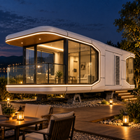 Chambre d'hôtel capsule spatiale, maison modulaire de luxe préfabriquée, mini-cabane portable pour glamping
