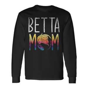 T-shirt a maniche lunghe Betta Mom, regalo per gli amanti dei pesci Betta, per gli appassionati di acquari - Product Image 1