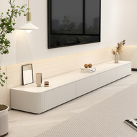 Juego de Muebles de Sala de Estar Modernos, Mesa de Centro y Mueble para TV, Estilo Crema, Ecológico, de Lujo Ligero, Simple y Elegante