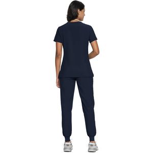 Ensemble de blouses et pantalons cargo pour femmes Floralhue, col en V, 12 poches, uniformes d'hôpital - Product Image 3