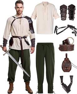 Conjunto <span class=keywords><strong>de</strong></span> 8 Piezas <span class=keywords><strong>de</strong></span> Disfraz Medieval <span class=keywords><strong>para</strong></span> <span class=keywords><strong>Hombre</strong></span>, Camisa y Pantalón <span class=keywords><strong>de</strong></span> Pirata, Accesorios <span class=keywords><strong>de</strong></span> Disfraz <span class=keywords><strong>Vikingo</strong></span> <span class=keywords><strong>para</strong></span> Halloween - Product Image 3