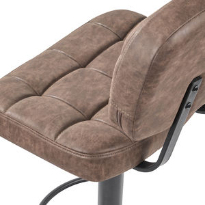 Taburetes de Bar Giratorios Modernos con Altura Ajustable, Asiento de Cuero PU Acolchado, Base de Hierro y Reposapiés para Hogar, Bar y Gimnasio - Product Image 3