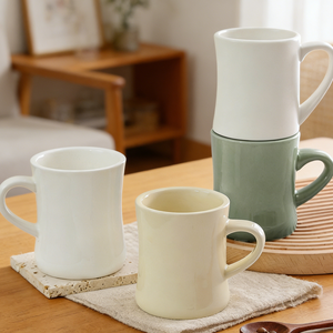 Juego de Tazas de Café de Cerámica Gruesa Estampada, Estilo Retro Clásico Vintage, con Logotipo Personalizado OEM, para Cafetería - Product Image 4