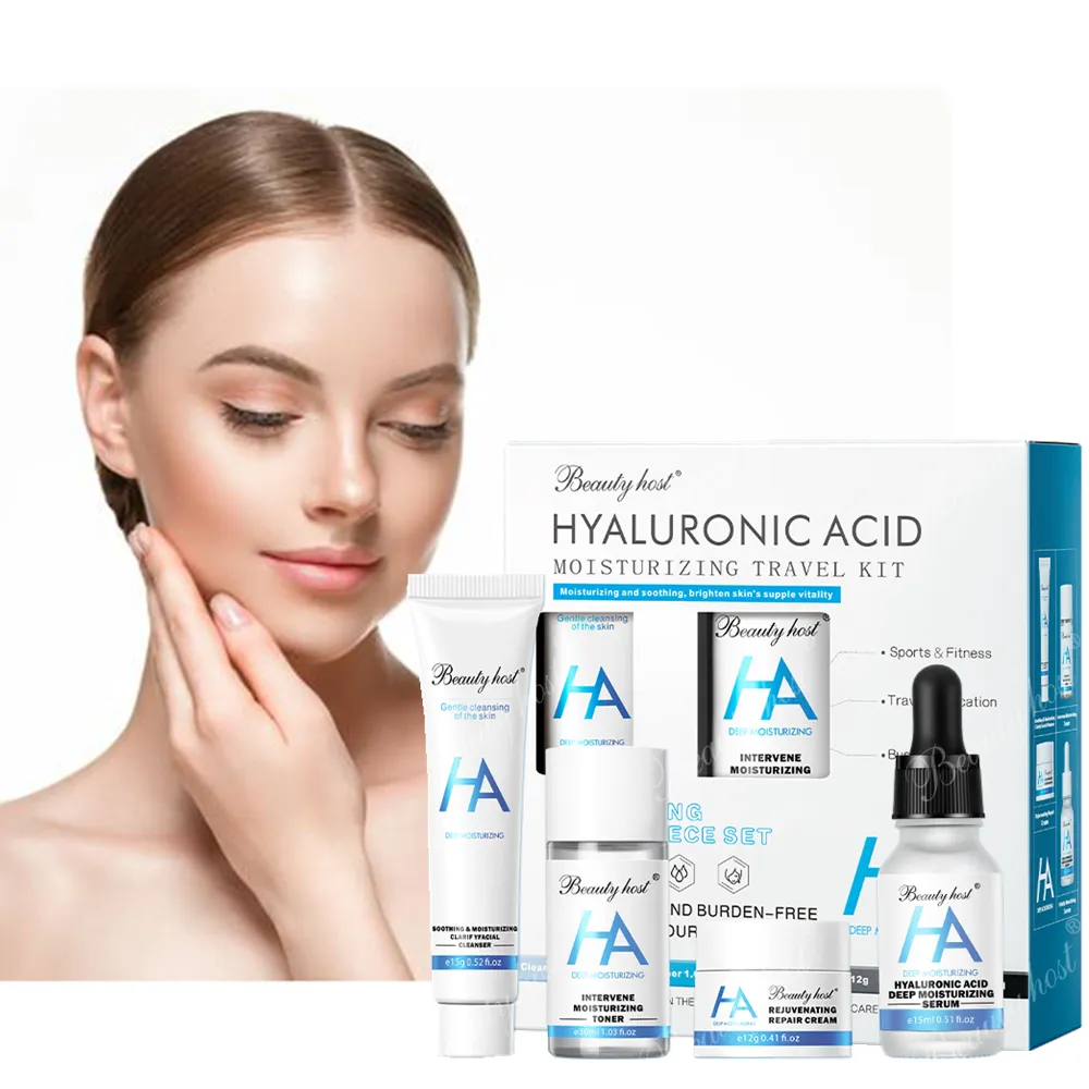 turmeric skin care set Hyaluronic Acid Facial Toner Set Cream Facial Moisturizer Whitening Women Skin Care Travel Set