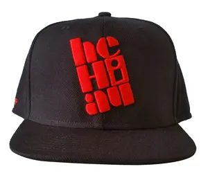 Gorra con logotipo personalizado, bordado personalizado, Cierre trasero, color negro liso