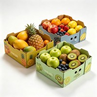 Boîtes à fruits en carton ondulé biodégradable de qualité alimentaire, encre à base de soja, design personnalisé, 5KG 10KG, boîte à oranges et à ananas, boîte biodégradable pour fruits