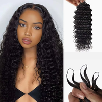 Cheveux humains pré-separés pour crochet, conception à fil invisible, sans glissement, mèches pré-faites, gain de temps, installation facile, vente en gros